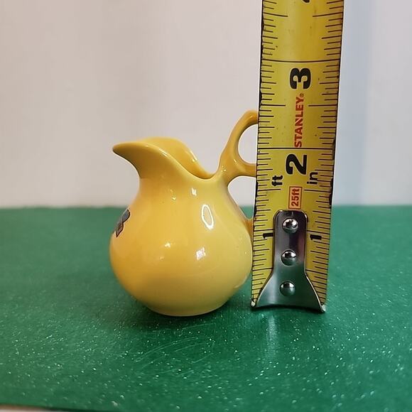 VTG BOYS TOWN Nebraska Pottery Small pitcher jug Creamer Yellow Signed - Picture 7 of 8
